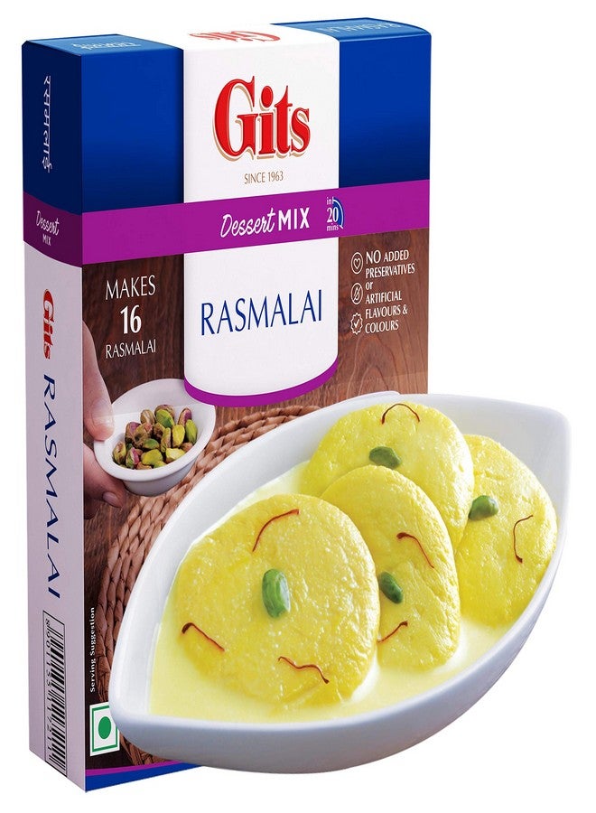 Gits Instant Rasmalai Dessert Mix, Pure Veg, 20-Minute Indian Sweet Recipe, Bengali Dessert, 450g (Pack of 3, 150g Each) - Image 2